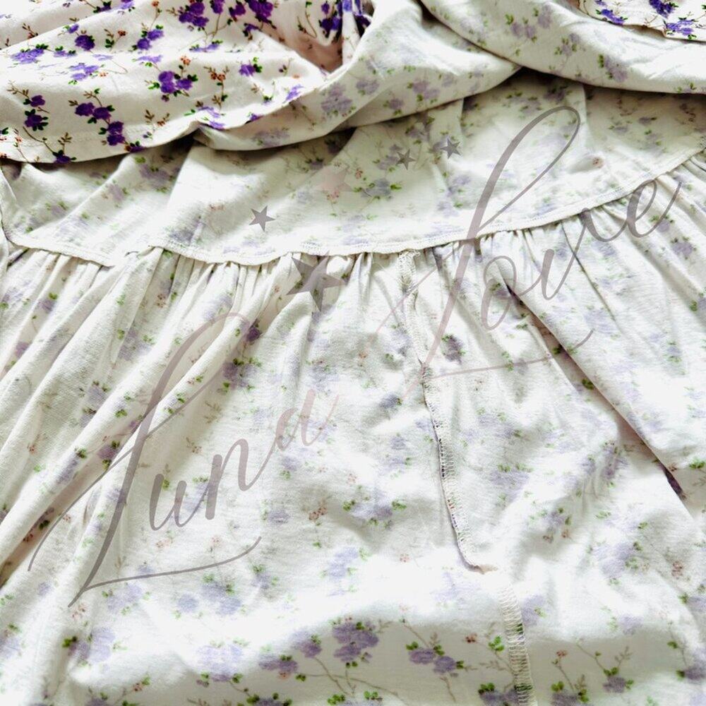 LOVESHACKFANCY Chessie Midi Floral Dress In Dusty Lavender NWT - Picture 7 of 12